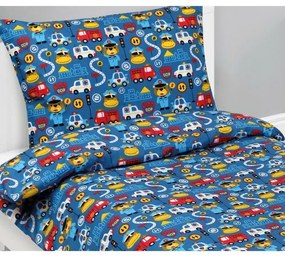 Bellatex Lenjerie de pat din bumbac pentru copiiJunior Rescuers albastru, 140 x 200, 70 x 90 cm