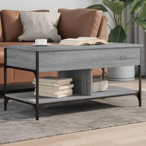 vidaXL Măsuță de cafea gri sonoma 100x50x50 cm lemn prelucrat și metal