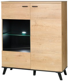 Vitrină Juha 4 (stejar lefkas + negru). 1087630