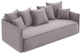 Canapea mov lavandă extensibilă/cu spațiu de depozitare cu tapițerie din catifea 225 cm Hula – Makamii