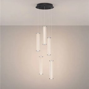 Lustra cu 5 pendule LED 2700K PHEME nickel satinat