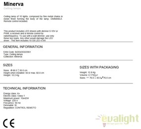 Lustra LED dimabila cu telecomanda design lux 68cm MINERVA SV-872469D