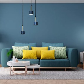 Lustră pe cablu ARENA 3xGX53/11W/230V albastră/aurie