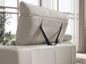 Coltar LUX design italian cu sezlong stanga Cowhide gri deschis