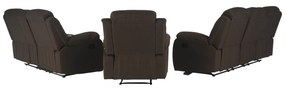 Canapea 3+2+1, material textil maro, FABRON 2 NEW