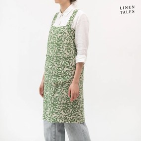 Șorț din in Evergreen Damask – Linen Tales