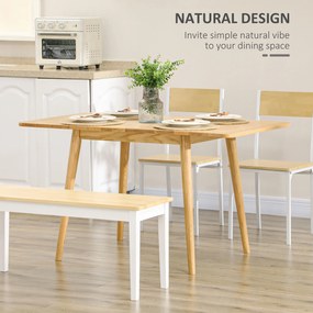 Masa de sufragerie HOMCOM pliabila de 130 cm pentru 4–6 persoane, Stejar | Aosom RO