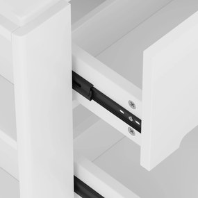 Dulap de baie suspendat cu iluminare LED cu senzor radar, două sertare și rafturi laterale, 61x46x50 cm, Alb