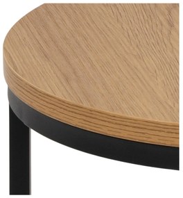 Măsuțe auxiliare 2 buc. rotunde cu blat cu aspect de lemn de stejar ø 45 cm Spiro – Actona