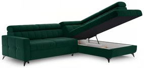 Colțar extensibil Nardo L dreapta - verde catifea Bluvel 78