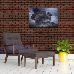 Tablou pe sticlă - Erupție vulcanică (70x50 cm)