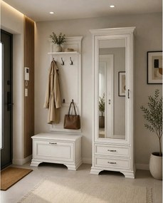 Mobila hol clasica TIFFANY II-3, grej, PAL laminat, 3 piese