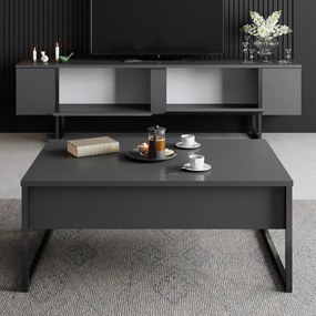 Set de mobilier pentru living Luxe, Antracit- Negru