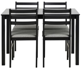 Set de masă de sufragerie și 4 scaune EMILY negru