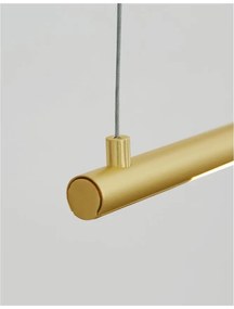 Lustra LED suspendata design liniar ELETTRA auriu, L-120cm