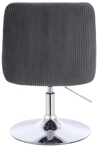 HR920N Scaun Grafit din Catifea cu Bază Cromata