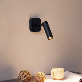 Spot modern de plafon negru rotund GU10 35mm rotativ și înclinabil - Kate