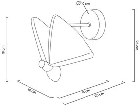 Aplica de perete LED design modern Fluture S auriu