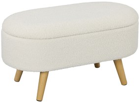 HOMCOM Bancă de ședere cu Depozitare și Lock, Scăun pentru Hall, Sufragerie, Dormitor, Brad, Catifea, Alb | Aosom Romania