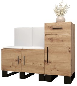 Set mobilier pentru hol Amanda 18 (Stejar artisan + Alb). 1086017