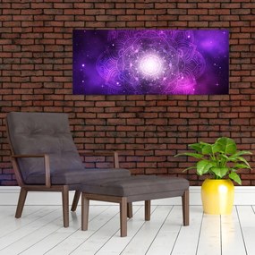 Tablou abstracției violete (120x50 cm)