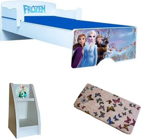 Pat copii Frozen 2 cu saltea si etajera cadou