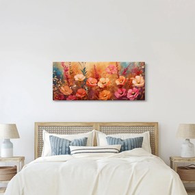 Tablou - Flori de pajiște, pictură (120x50 cm)