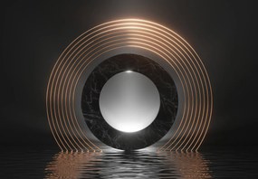 Fototapet - Abstracție, luna deasupra apei (147x102 cm)