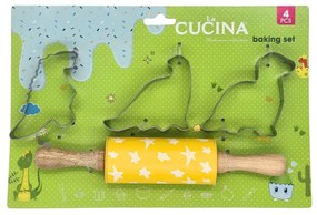 Set 3 forme cu sucitor, model dinozauri, pentru prăjituri