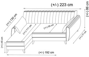 Canapea extensibilă de colț Alkon - Beige