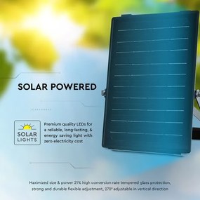 Proiector solar LED reglabil 10W 3,7V 4000/6000K IP65 cu senzor + DO