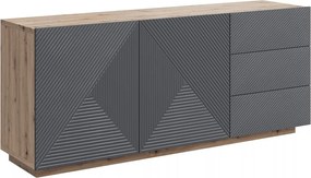 Comodă Asha 167 cm cu două uși și sertare - artisan / rivier stone mat