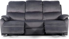 Canapea SPENCER 3, gri, stofa catifelta/metal, 193x94x101 cm