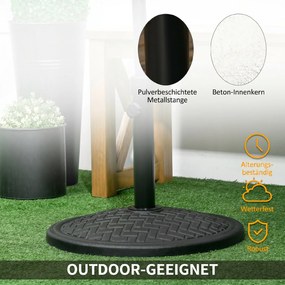 Outsunny Bază pentru Umbrelă cu Buton Reglabil, Ø46x34 cm, Negru | Aosom Romania