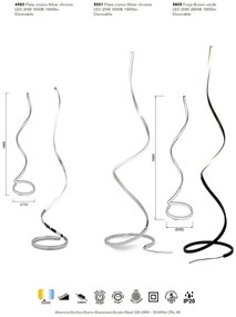 Lampadar LED design modern minimalist NUR argintiu crom