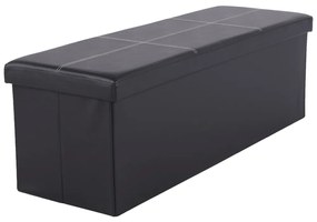 Taburet pliabil Zamira piele ecologica negru 114/38/38 cm