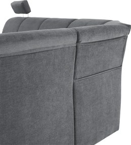 Colţar extensibil, material textil gri, model dreapta, SANTIAGO