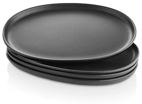 Farfurii ovale Nordic Kitchen 31 cm, set 4 buc, negre- Eva Solo