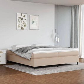 3121070 vidaXL Cadru de pat, cappuccino, 200x200 cm, piele ecologică
