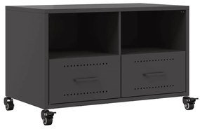 846698 vidaXL Dulap TV, negru, 68x39x43,5 cm, oțel