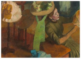 Tablou pe sticlă - Edgar Degas, The Millinery Shop, reproducere (70x50 cm)