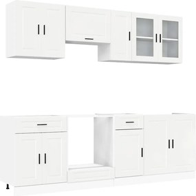 vidaXL Set dulap de bucătărie 8 piese „Kalmar” alb lucios Lemn