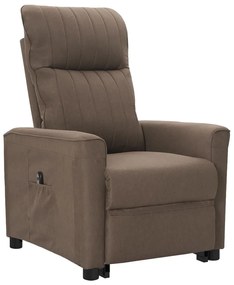 3098179 vidaXL Fotoliu rabatabil cu ridicare, gri taupe, textil