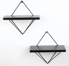 SET 2x raft negru de perete