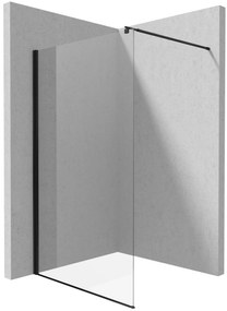 Deante Kerria Plus perete cabină de duș walk-in 140 cm negru mat/sticla transparentă KTS_N34P