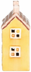 Căsuță din ceramică cu LED, 11 x 7 x 16 cm,primăvară, galbenă