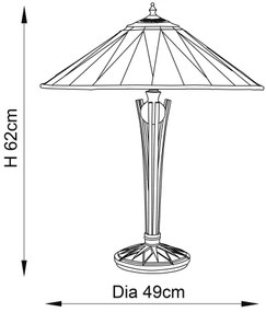 Lampă de masă Tiffany Endon 64045 Dark Star 2xE27/60W/230V Ø 49 cm