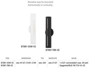 Aplica de perete minimalista BRANDON alb