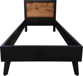 Pat lemn masiv Timeless 90x190 cm Negru