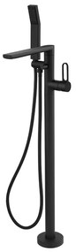 Baterie cada - dus freestanding FDesign Zaffiro finisaj negru cu set de dus